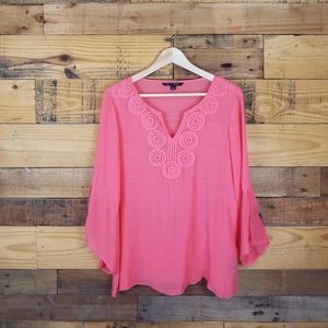 Zac & Rachel Apricot Linen-like Crochet Bo…